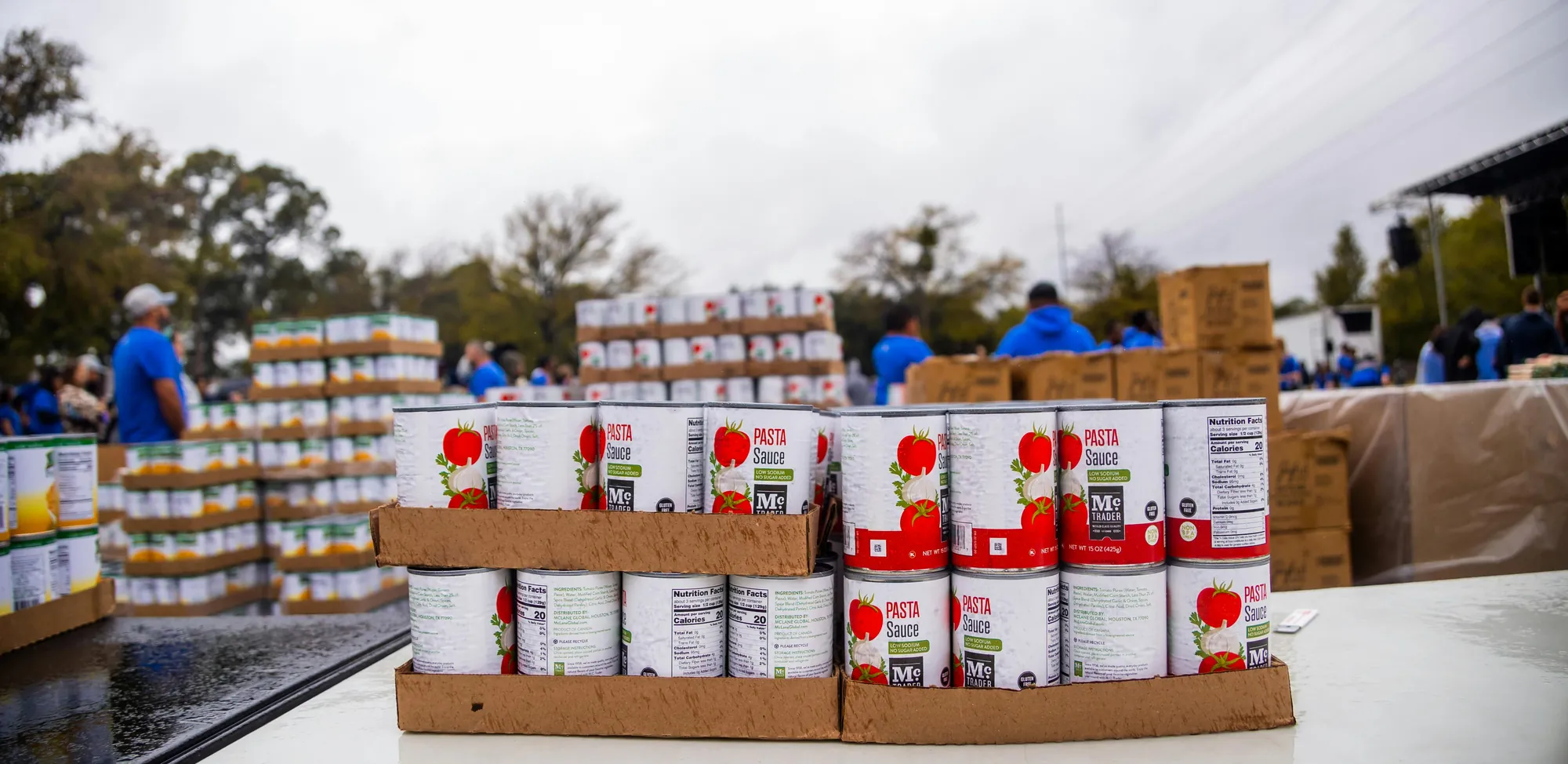 Food drive donations at The Green Apple Pantry
